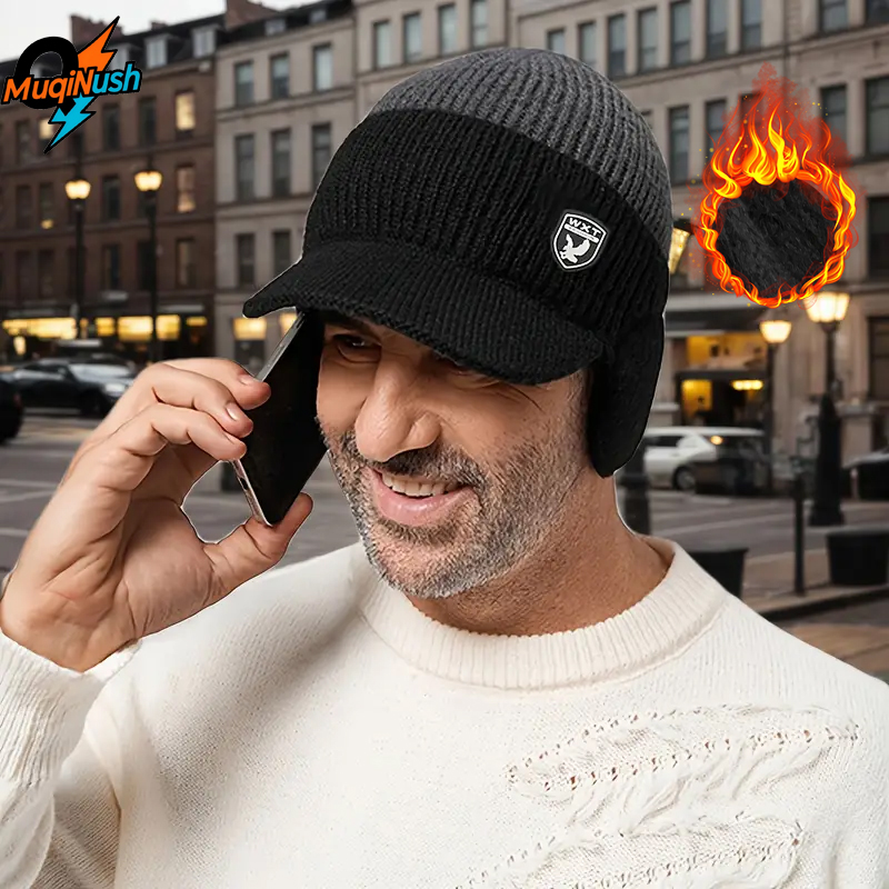 Cycling Gear Weather - Gorro de Invierno MuqiNush con Orejeras,
