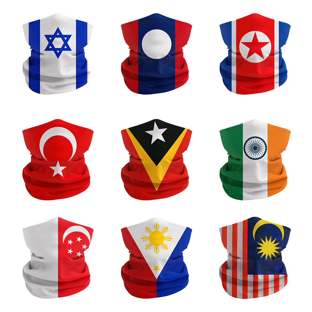 Bandana estampada con banderas - Cycling Gear Singapore reseña y precio